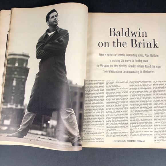 INTERVIEW Magazine Alec Baldwin Julia Child Tommy Tune WARHOL October 1989 - Picture 5 of 12